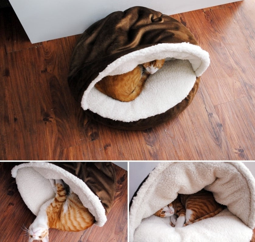 Half Roof Cat House, Brown