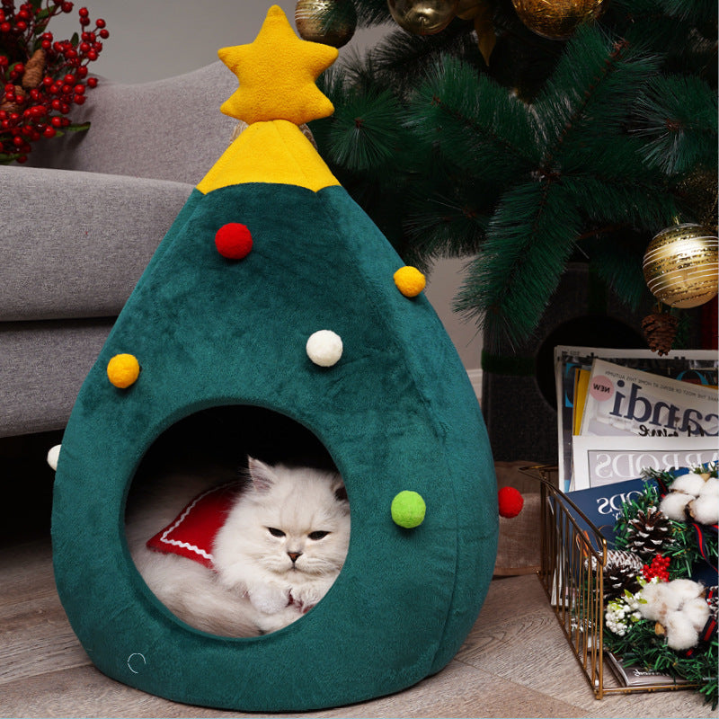 Christmas Tree Pet Cave Bed