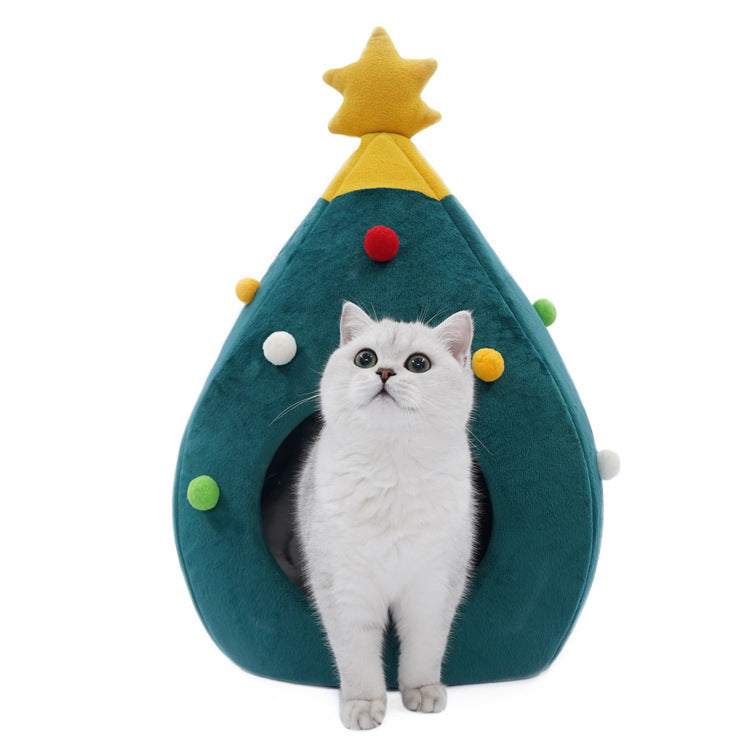 Christmas Tree Pet Cave Bed