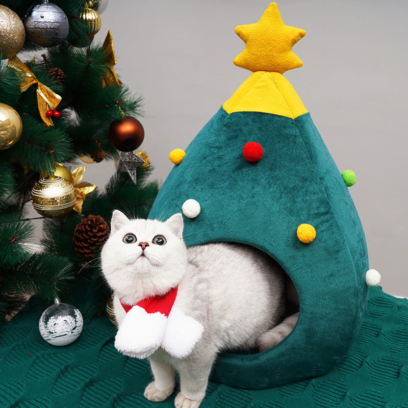 Christmas Tree Pet Cave Bed