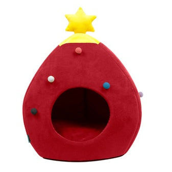 Christmas Tree Pet Cave Bed