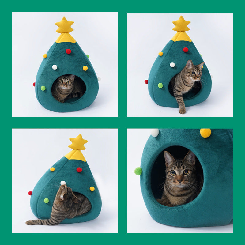 Christmas Tree Pet Cave Bed