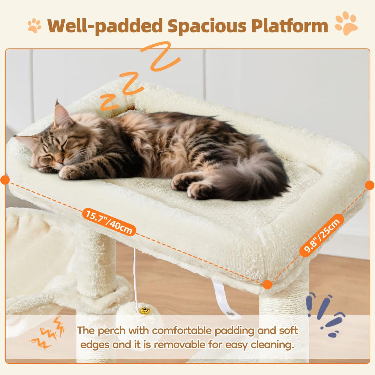 Compact Cat Tree 98 cm, Beige