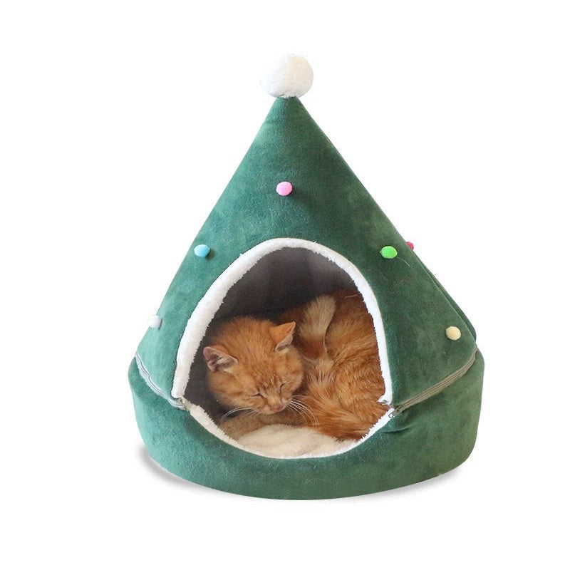 Christmas Tree Pet Cave Bed