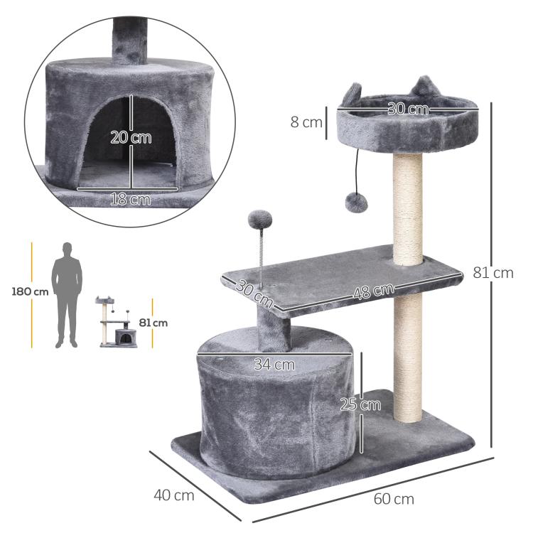 Three-Tier Cat Tree, Grey
